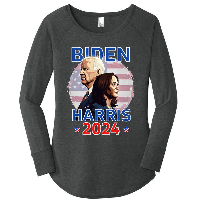 Patriotic Joe Biden Kamala Harris Democrat Campaign 2024 Women's Perfect Tri Tunic Long Sleeve Shirt