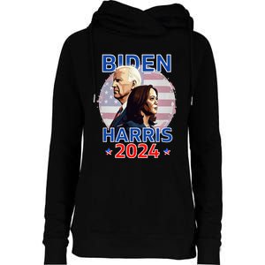 Patriotic Joe Biden Kamala Harris Democrat Campaign 2024 Womens Funnel Neck Pullover Hood