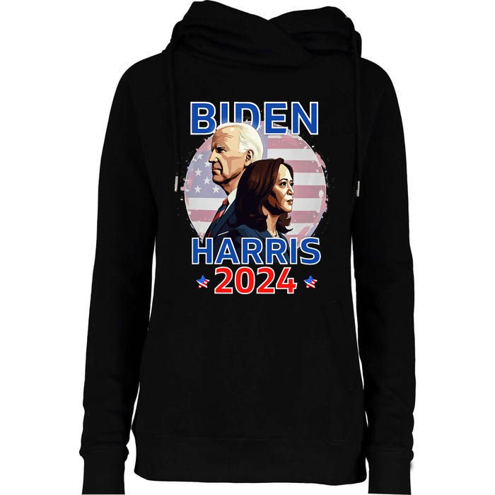 Patriotic Joe Biden Kamala Harris Democrat Campaign 2024 Womens Funnel Neck Pullover Hood