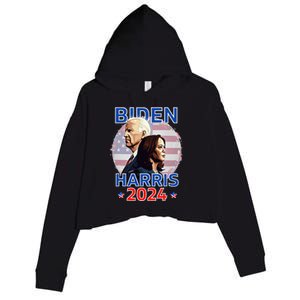 Patriotic Joe Biden Kamala Harris Democrat Campaign 2024 Crop Fleece Hoodie