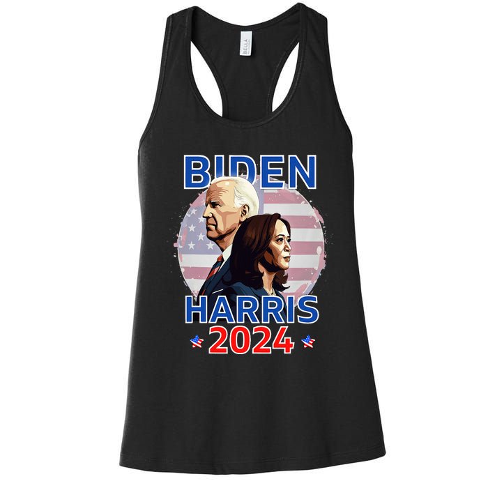 Patriotic Joe Biden Kamala Harris Democrat Campaign 2024 Women's Racerback Tank