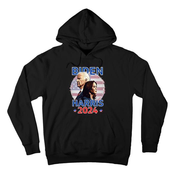 Patriotic Joe Biden Kamala Harris Democrat Campaign 2024 Tall Hoodie