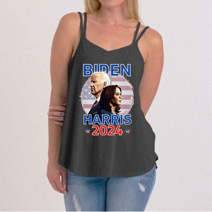 Patriotic Joe Biden Kamala Harris Democrat Campaign 2024 Women's Strappy Tank