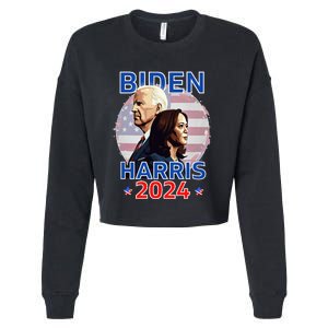 Patriotic Joe Biden Kamala Harris Democrat Campaign 2024 Cropped Pullover Crew