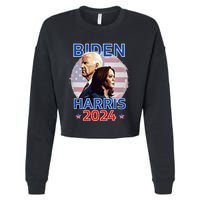 Patriotic Joe Biden Kamala Harris Democrat Campaign 2024 Cropped Pullover Crew