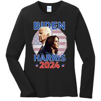 Patriotic Joe Biden Kamala Harris Democrat Campaign 2024 Ladies Long Sleeve Shirt