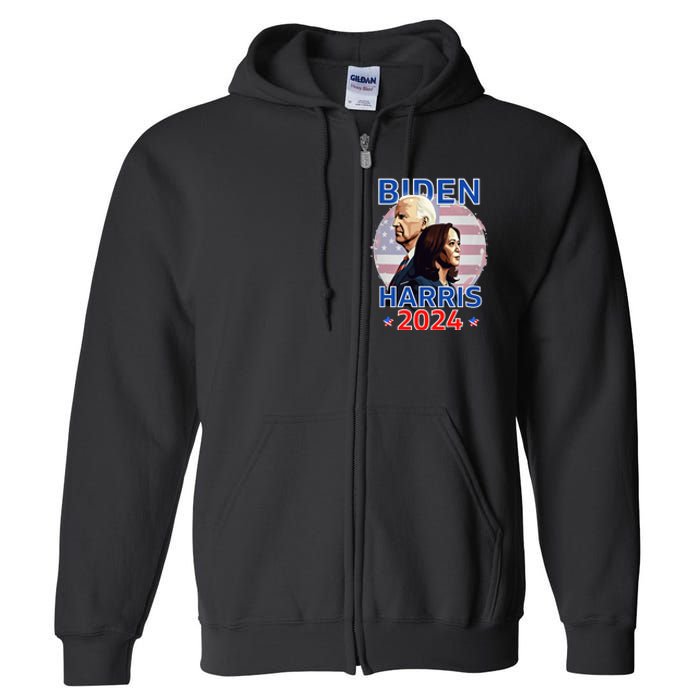 Patriotic Joe Biden Kamala Harris Democrat Campaign 2024 Full Zip Hoodie