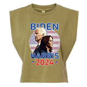 Patriotic Joe Biden Kamala Harris Democrat Campaign 2024 Garment-Dyed Women's Muscle Tee