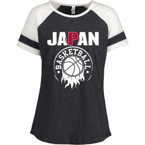 Proud Japan Basketball Fans Jersey Japanese Flag Sports Enza Ladies Jersey Colorblock Tee