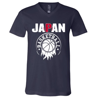 Proud Japan Basketball Fans Jersey Japanese Flag Sports V-Neck T-Shirt