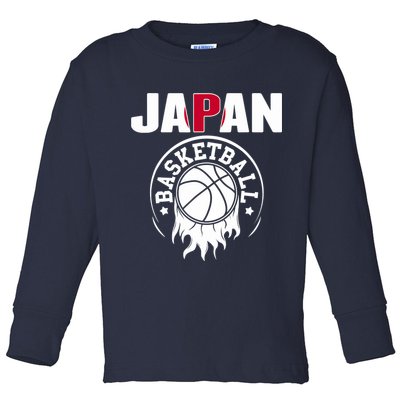 Proud Japan Basketball Fans Jersey Japanese Flag Sports Toddler Long Sleeve Shirt