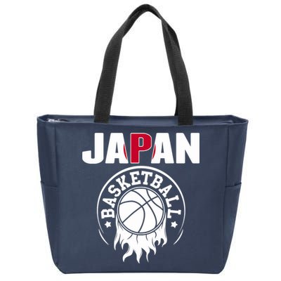 Proud Japan Basketball Fans Jersey Japanese Flag Sports Zip Tote Bag