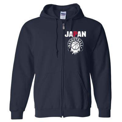 Proud Japan Basketball Fans Jersey Japanese Flag Sports Full Zip Hoodie