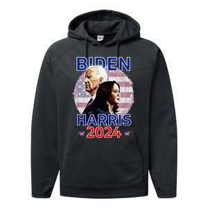 Patriotic Joe Biden Kamala Harris Democrat Campaign 2024 Performance Fleece Hoodie