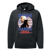 Patriotic Joe Biden Kamala Harris Democrat Campaign 2024 Performance Fleece Hoodie