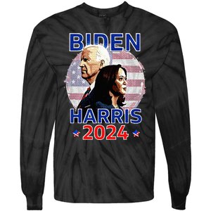 Patriotic Joe Biden Kamala Harris Democrat Campaign 2024 Tie-Dye Long Sleeve Shirt