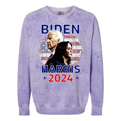 Patriotic Joe Biden Kamala Harris Democrat Campaign 2024 Colorblast Crewneck Sweatshirt