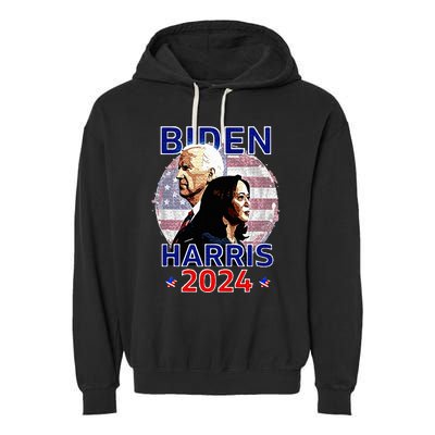 Patriotic Joe Biden Kamala Harris Democrat Campaign 2024 Garment-Dyed Fleece Hoodie