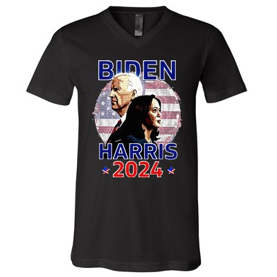 Patriotic Joe Biden Kamala Harris Democrat Campaign 2024 V-Neck T-Shirt