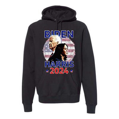 Patriotic Joe Biden Kamala Harris Democrat Campaign 2024 Premium Hoodie