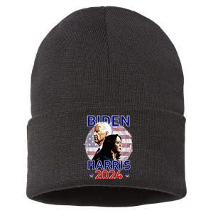 Patriotic Joe Biden Kamala Harris Democrat Campaign 2024 Sustainable Knit Beanie