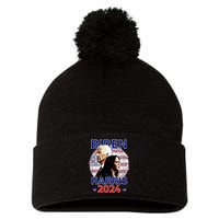 Patriotic Joe Biden Kamala Harris Democrat Campaign 2024 Pom Pom 12in Knit Beanie