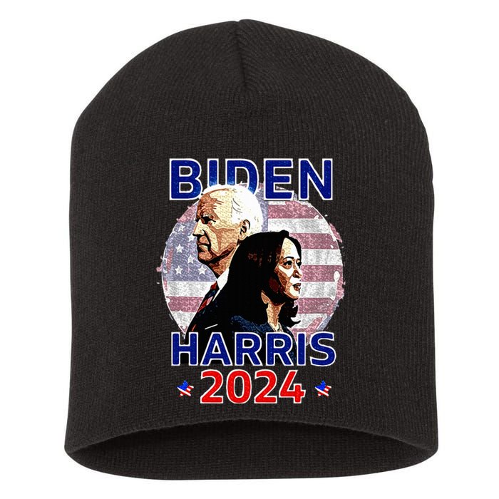 Patriotic Joe Biden Kamala Harris Democrat Campaign 2024 Short Acrylic Beanie