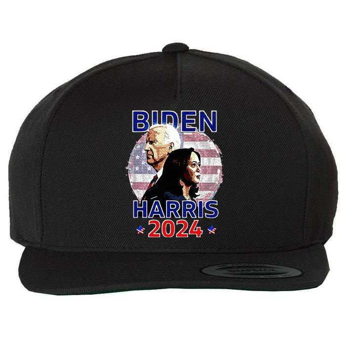 Patriotic Joe Biden Kamala Harris Democrat Campaign 2024 Wool Snapback Cap