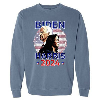 Patriotic Joe Biden Kamala Harris Democrat Campaign 2024 Garment-Dyed Sweatshirt