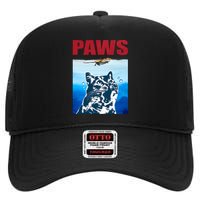 Paws Jaws Cat Fun Funny Kitten Kitty Lover Cat Paws Cat Gift High Crown Mesh Back Trucker Hat