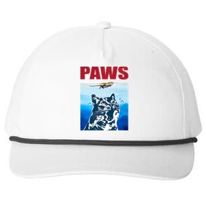 Paws Jaws Cat Fun Funny Kitten Kitty Lover Cat Paws Cat Gift Snapback Five-Panel Rope Hat