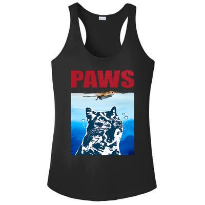 Paws Jaws Cat Fun Funny Kitten Kitty Lover Cat Paws Cat Gift Ladies PosiCharge Competitor Racerback Tank