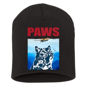 Paws Jaws Cat Fun Funny Kitten Kitty Lover Cat Paws Cat Gift Short Acrylic Beanie