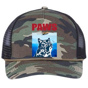 Paws Jaws Cat Fun Funny Kitten Kitty Lover Cat Paws Cat Gift Retro Rope Trucker Hat Cap