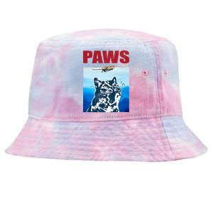 Paws Jaws Cat Fun Funny Kitten Kitty Lover Cat Paws Cat Gift Tie-Dyed Bucket Hat