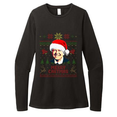 President Jimmy Carter Merry Cartmas Funny Christmas Womens CVC Long Sleeve Shirt