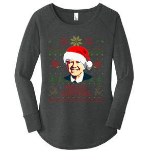 President Jimmy Carter Merry Cartmas Funny Christmas Women's Perfect Tri Tunic Long Sleeve Shirt