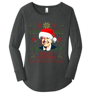 President Jimmy Carter Merry Cartmas Funny Christmas Women's Perfect Tri Tunic Long Sleeve Shirt