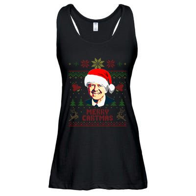 President Jimmy Carter Merry Cartmas Funny Christmas Ladies Essential Flowy Tank