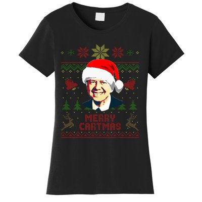 President Jimmy Carter Merry Cartmas Funny Christmas Women's T-Shirt