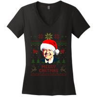 President Jimmy Carter Merry Cartmas Funny Christmas Women's V-Neck T-Shirt