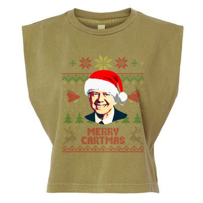 President Jimmy Carter Merry Cartmas Funny Christmas Garment-Dyed Women's Muscle Tee