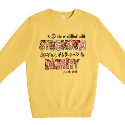 Prayer Jesus Clothed With Strength And Dignity Premium Crewneck Sweatshirt