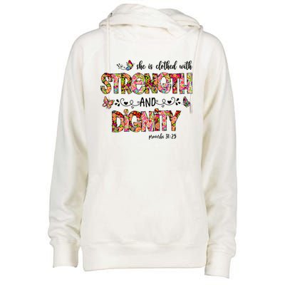 Prayer Jesus Clothed With Strength And Dignity Womens Funnel Neck Pullover Hood