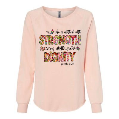 Prayer Jesus Clothed With Strength And Dignity Womens California Wash Sweatshirt