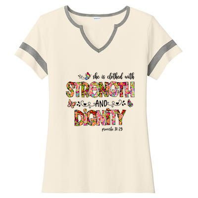 Prayer Jesus Clothed With Strength And Dignity Ladies Halftime Notch Neck Tee