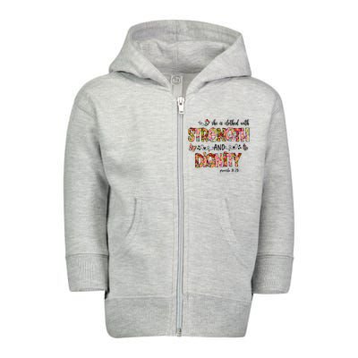 Prayer Jesus Clothed With Strength And Dignity Toddler Zip Fleece Hoodie