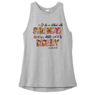 Prayer Jesus Clothed With Strength And Dignity Ladies PosiCharge Tri-Blend Wicking Tank