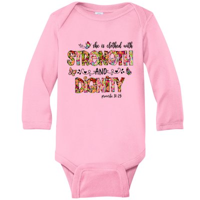 Prayer Jesus Clothed With Strength And Dignity Baby Long Sleeve Bodysuit