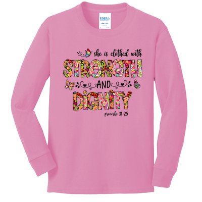 Prayer Jesus Clothed With Strength And Dignity Kids Long Sleeve Shirt